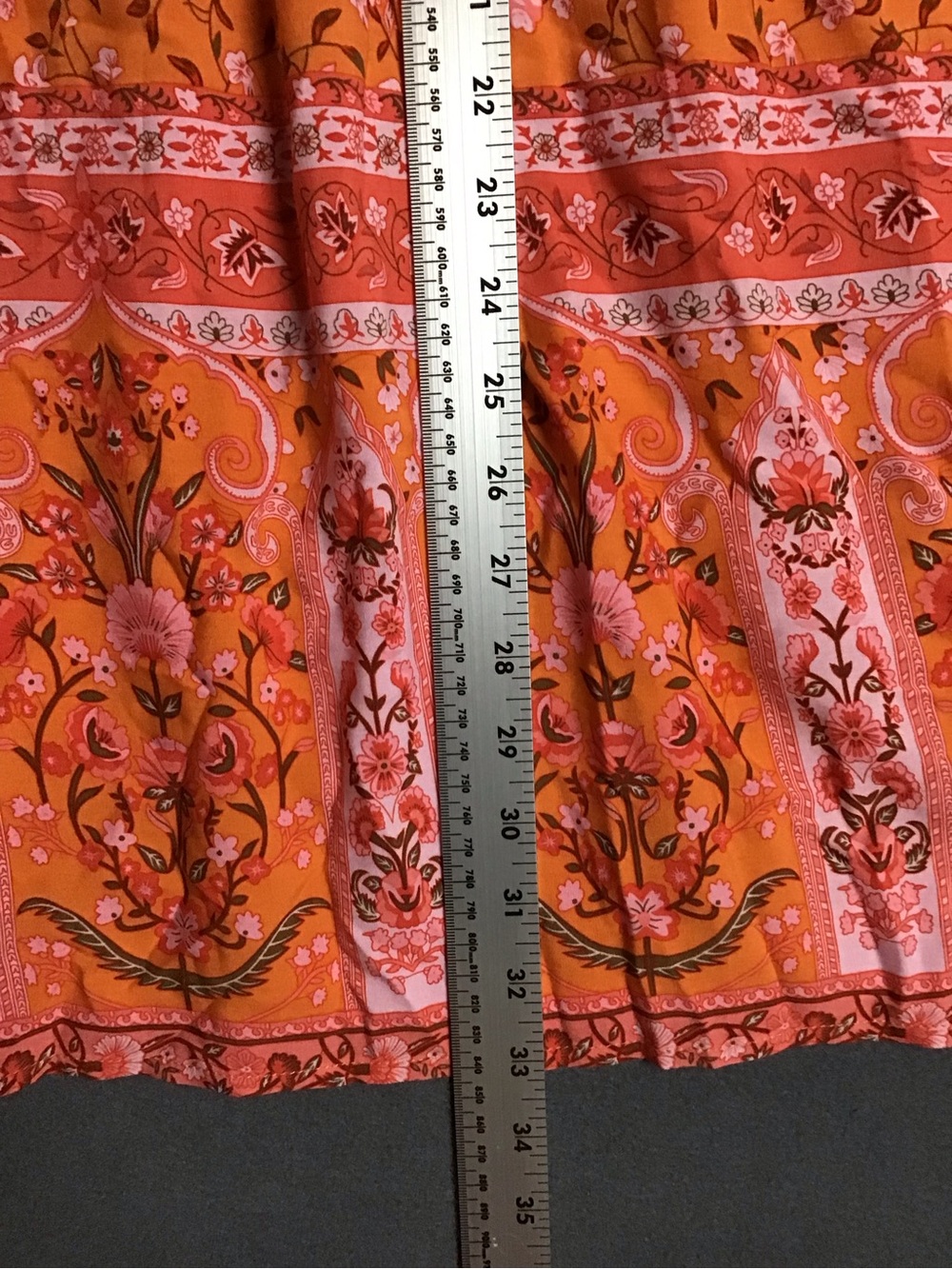 R vivimos dress Bohemian Orange Floral Maxi Dress with V-Neck size 8/10 - Picture 4 of 7
